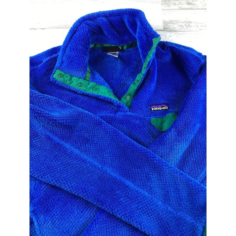 PATAGONIA Re-Tool Snap-T Pullover Blue/Green Fleece Women's  XL PolarTec 1/4 Zip - Picture 4 of 13